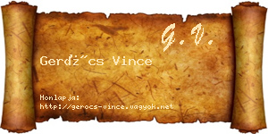 Gerócs Vince névjegykártya